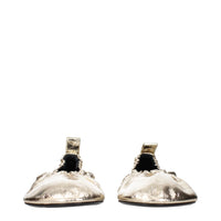 Jil Sander Gold Leather Ballet Flats
