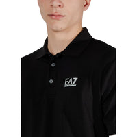 EA7 Emporio Armani Black Cotton Polo Shirt
