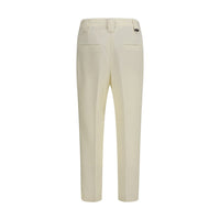 Versace Beige Wool Oves Aries Cropped Pants