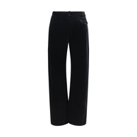Khaite Black Viscose Casual Pants