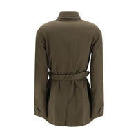 Burberry Bicolor Cotton Full-Length Jacket