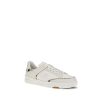 Burberry White Calf Leather Bos Taurus Low Top Sneakers