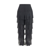 Valentino Garavani Black Silk Casual Pants