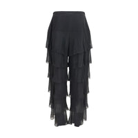 Valentino Garavani Black Silk Casual Pants