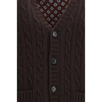 Valentino Garavani Brown Wool Oves Aries Cardigan