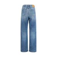 Saint Laurent Blue Cotton Relaxed Fit Jeans