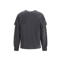 Ganni Gray Cotton Long Sleeve T-Shirt