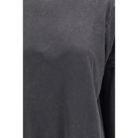 Ganni Gray Cotton Long Sleeve T-Shirt