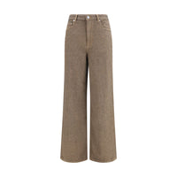 Ganni Brown Cotton Relaxed Fit Jeans