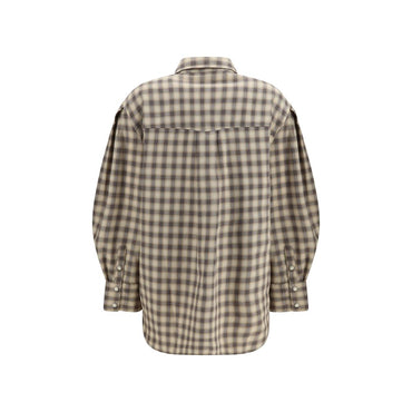 Ganni Beige Cotton Dress Shirt