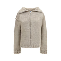 Prada Gray Wool Oves Aries Cardigan