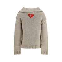 Prada Gray Wool Oves Aries Cardigan