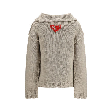 Prada Gray Wool Oves Aries Cardigan
