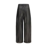 Brunello Cucinelli Black Leather Pants
