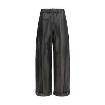 Brunello Cucinelli Black Leather Pants