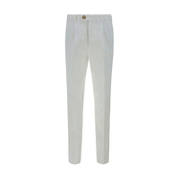 Brunello Cucinelli White Cotton Casual Pants