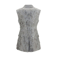 Brunello Cucinelli Gray Wool Oves Aries Sleeveless Jacket