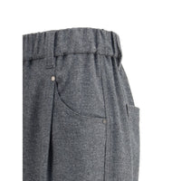 Brunello Cucinelli Gray Wool Casual Pants