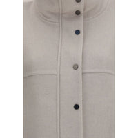 Brunello Cucinelli White Wool Oves Aries Coat