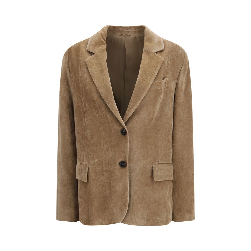 Brunello Cucinelli Beige Viscose Full-Length Jacket