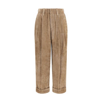 Brunello Cucinelli Brown Viscose Casual Pants