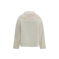 Loulou De Saison White Wool Oves Aries Full-Length Jacket