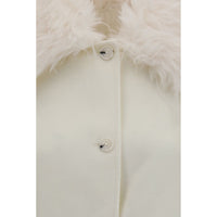 Loulou De Saison White Wool Oves Aries Full-Length Jacket
