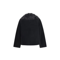 Loulou De Saison Black Wool Oves Aries Full-Length Jacket