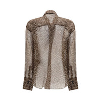 Brunello Cucinelli Brown Silk Pattern Shirt