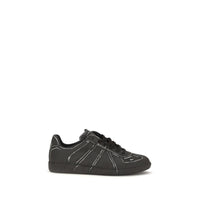 Maison Margiela Black Calf Leather Bos Taurus Low Top Sneakers