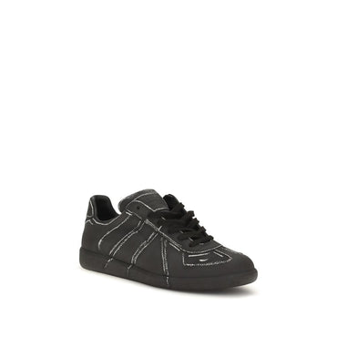 Maison Margiela Black Calf Leather Bos Taurus Low Top Sneakers