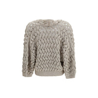 Brunello Cucinelli Beige Silk Cardigan