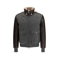Brunello Cucinelli Gray Cashmere Bomber