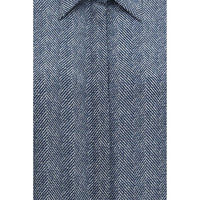 Sara Roka Blue Silk Pattern Shirt