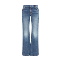 Khaite Blue Cotton Bootcut Jeans