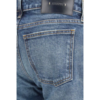 Khaite Blue Cotton Bootcut Jeans