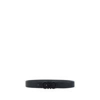 Ferragamo Black Calf Leather Bos Taurus Regular Belt