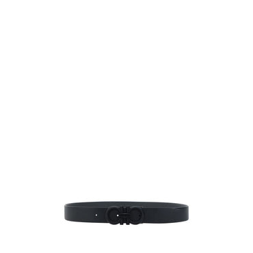 Ferragamo Black Calf Leather Bos Taurus Regular Belt