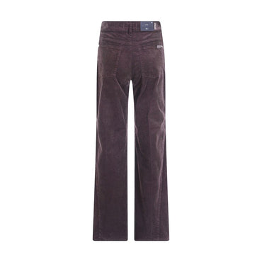 7FOR Brown Cotton Casual Pants