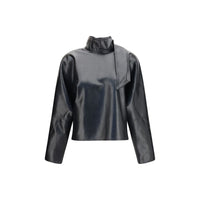 Agolde Black Recycled Leather Shirt