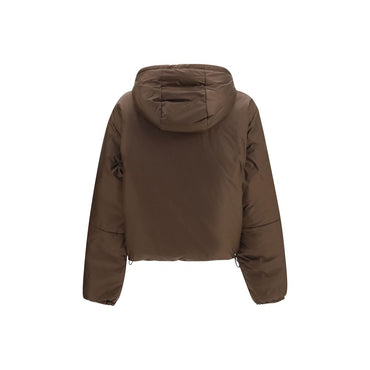 Miu Miu Brown Recycled Polyamide Full-Length Jacket