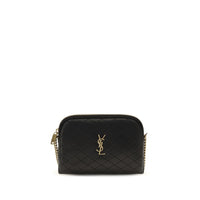 Saint Laurent Black Calf Leather Bos Taurus Shoulder Bag