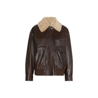 Max Mara Brown Lamb Leather Bomber