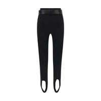 Self-Portrait Black Viscose Athletic Pants