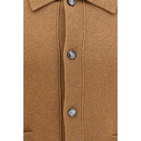 Ami Paris Brown Wool Oves Aries Cardigan