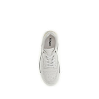 Fendi White Calf Leather Bos Taurus Low Top Sneakers