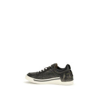 Fendi Black Calf Leather Bos Taurus Low Top Sneakers