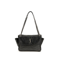 Saint Laurent Black Calf Leather Bos Taurus Shoulder Bag