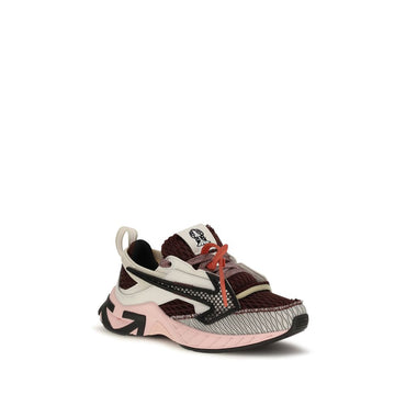 Off-White Multicolor Polyester Athletic Sneakers