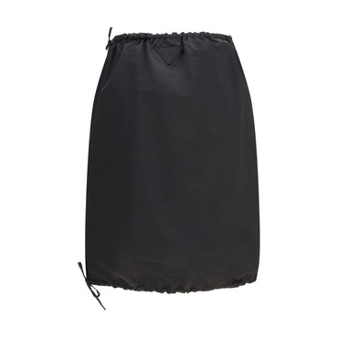 Prada Black Silk Midi Skirt